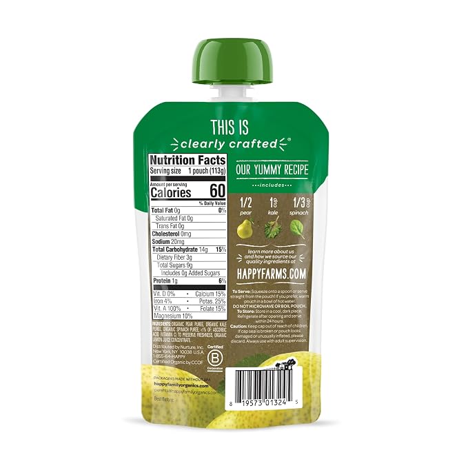 Happy Baby Organics Stage 2 Baby Food Pouches, Gluten Free, Vegan & Healthy - Image 2
