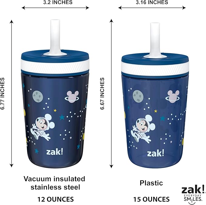 Zak Designs Disney Mickey Mouse Kelso Tumbler Set, Leak-Proof Screw-On Lid - Image 8