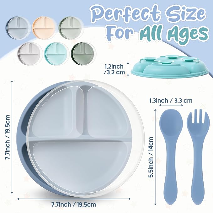 Meanplan 6 Pack Suction Plates for Toddlers - Image 2
