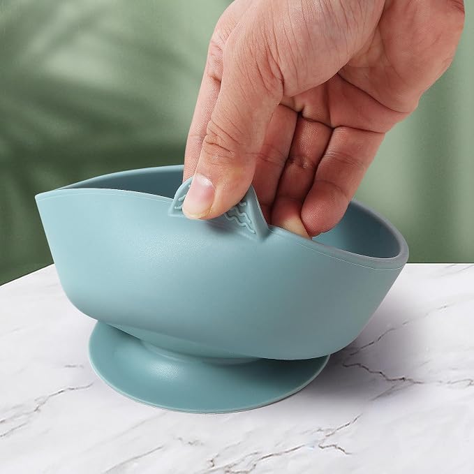 Baby Bowls with Suction, 3 Pack Baby Led Weaning Supplies, Soft Silicone Food - Image 5