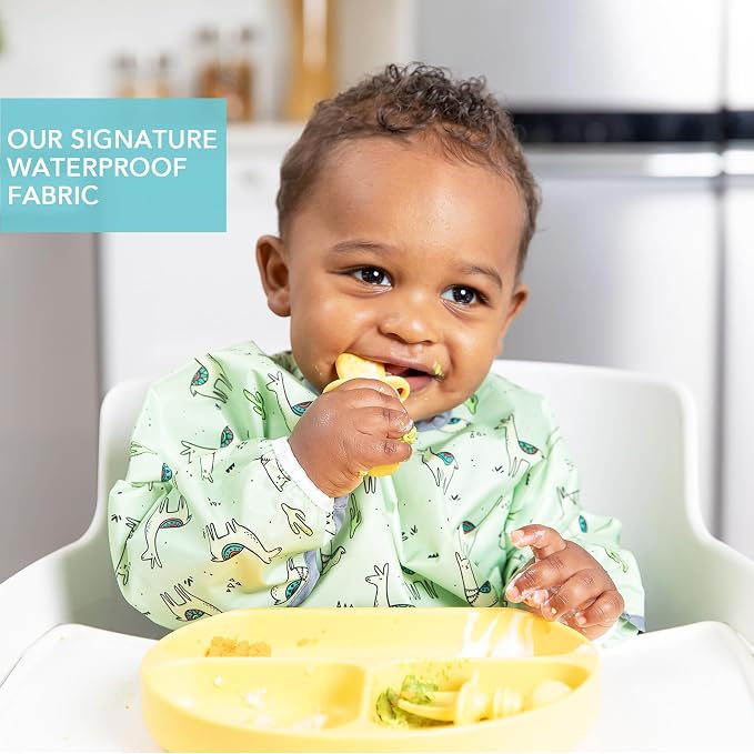 Bumkins Sleeved Bib for Girl or Boy, Baby and Toddler for 6-24 Mos, Essential - Image 2