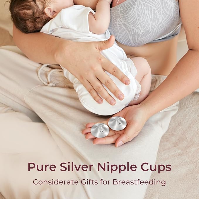 Momcozy 999 Silver Nursing Cups Original Perforated Breathable Design, - Image 6