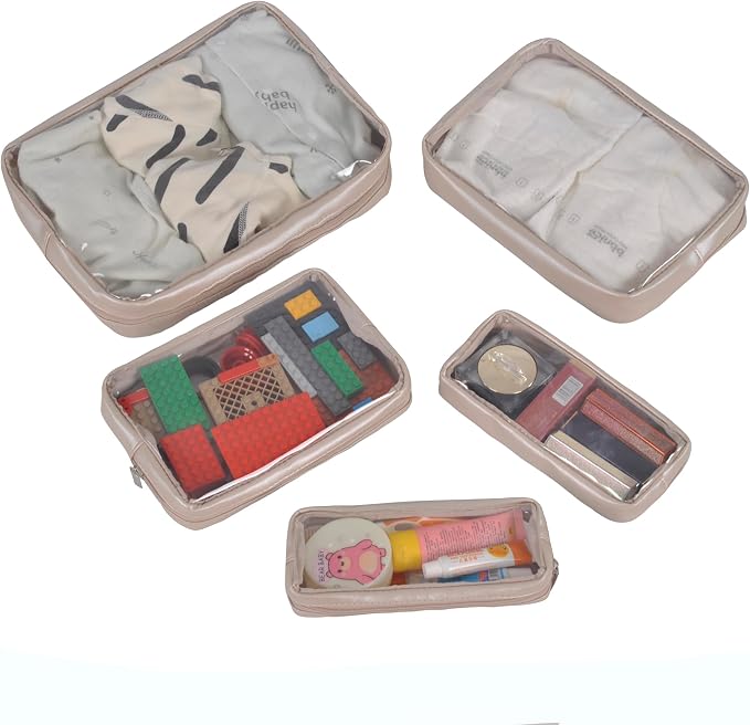 TSA Approved 5-Piece Diaper Bag Organizer Pouch Set Clear Waterproof TPU Kids - Image 6