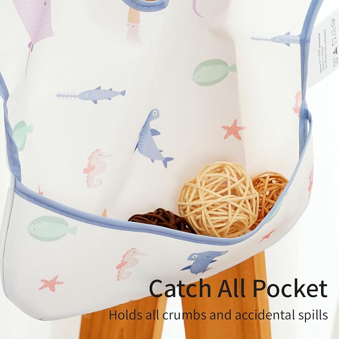 3-Pack Waterproof Baby Bibs for Eating - Image 4
