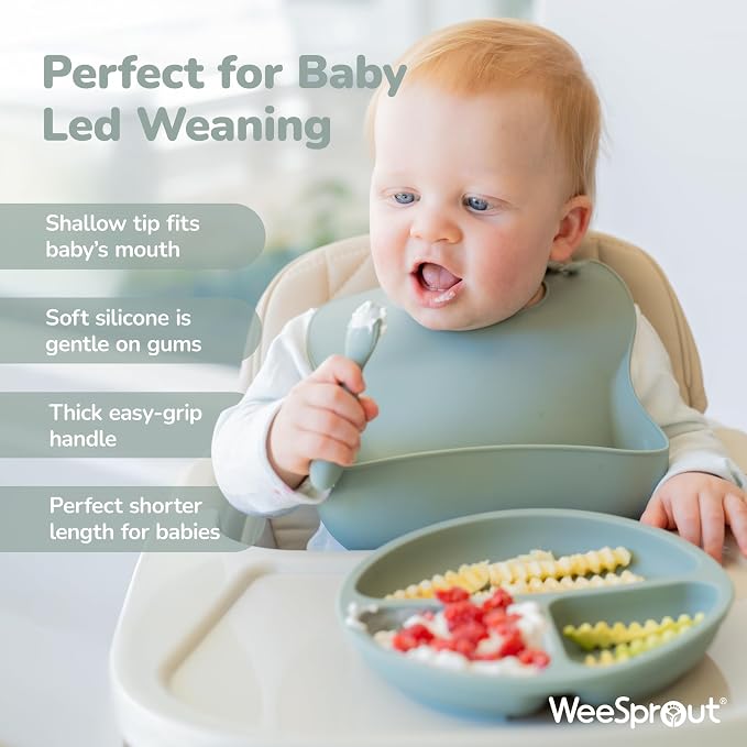 WeeSprout Baby Spoons for Self Feeding 6 Months +, Soft & Durable Silicone - Image 3