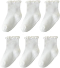 6 Pairs Toddler Ruffle Socks for Girls by ANYANIME
