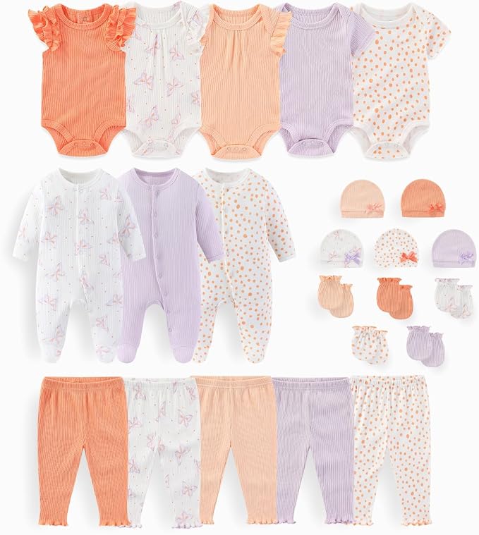 Unisex Baby Boy Girl Clohtes Pants Sets 23 pack Cotton Casual New born Clothing by JELYLOVE