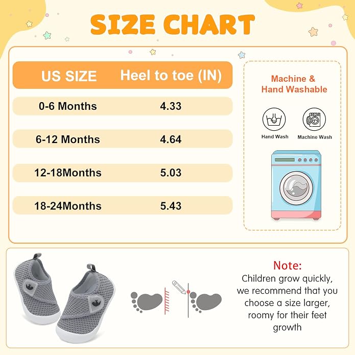 FEETCITY Baby First Walking Shoes Wide Baby Shoes Infant Sneakers Newborn Crib - Image 7
