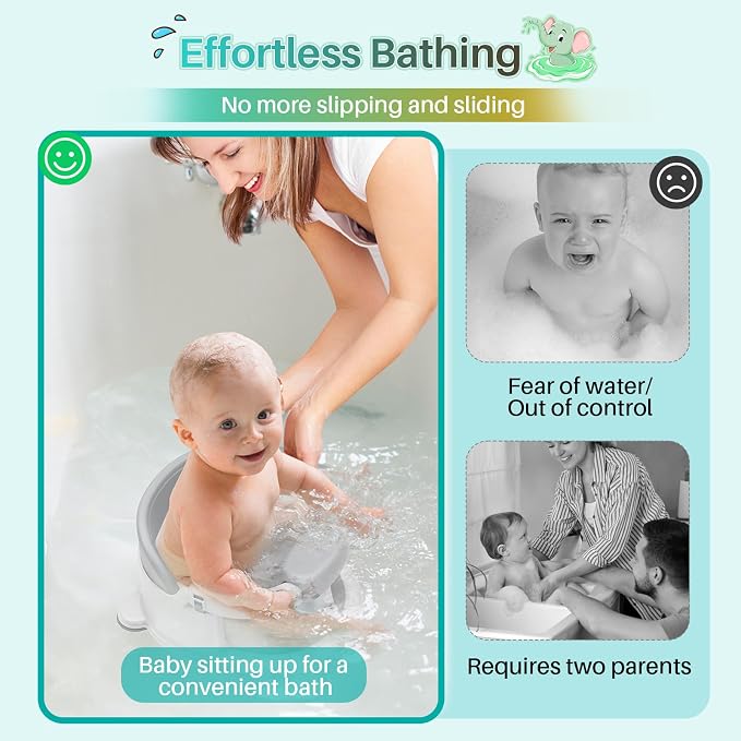 Inaya Baby Bath Seat for Babies 6 Months & Up, Safe and Comfortable Bathub - Image 2