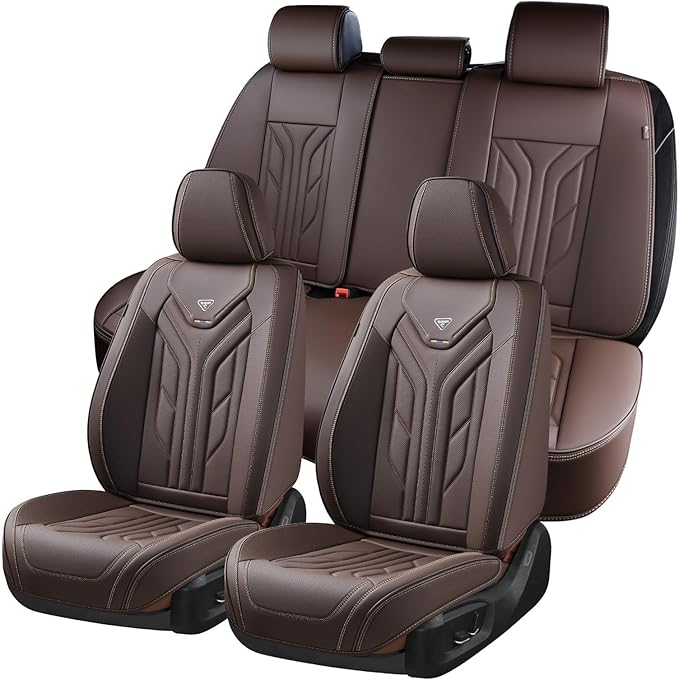 Coverado Car Seat Covers Full Set, Car Seat Protectors Leather Seat Covers by COVERADOAUTO