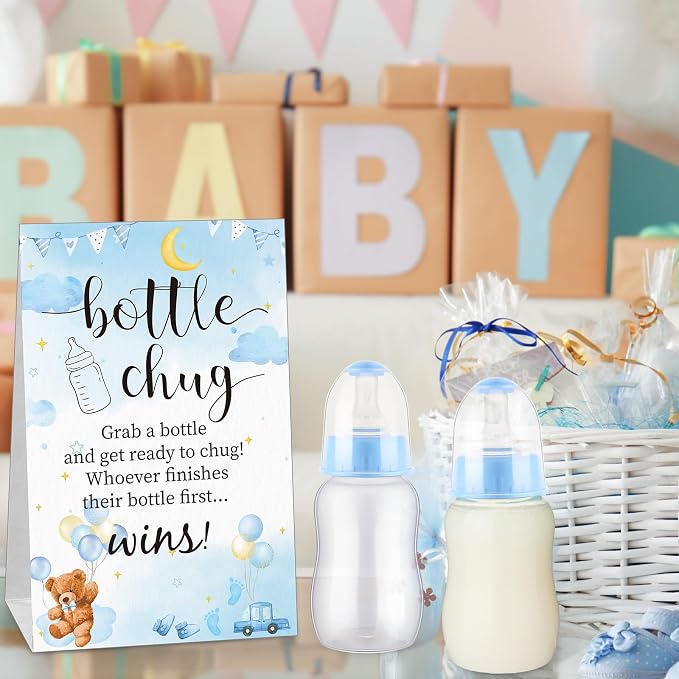 TrelaCo Bottle Chug Baby Shower Game 20 Pcs Baby Bottles Shower Favor - Image 5