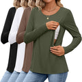 4 Pack Women's Cotton Nursing Tops, Breastfeeding Maternity by Oakgarden