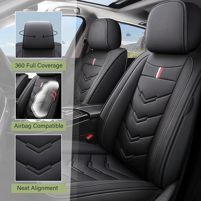 Leather Car Seat Covers Fit for LR Range Rover 2022-2025, 5 Seater Waterproof - Image 2