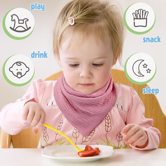 Baby Bibs Muslin Bibs 8 Pack for Drooling and Teething for Unisex Girls Boys - Image 4