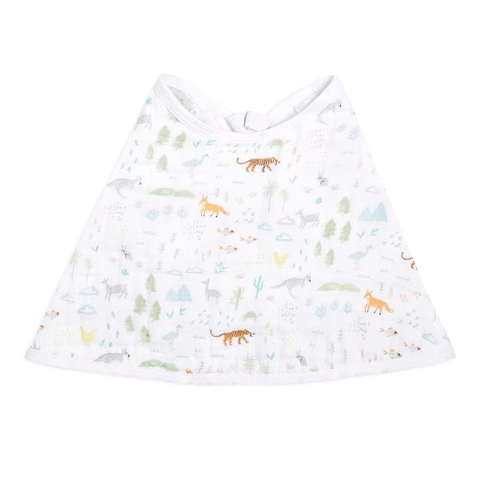 aden + anais Essentials Burpy Bib, 100% Cotton Muslin, Soft Absorbent 4 Layers - Image 2