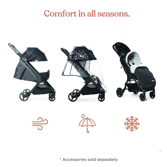 Ergobaby Metro+ Compact Baby Stroller, Lightweight Umbrella Stroller Folds Down - Image 5