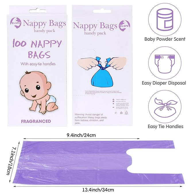 Honoson 1200 Count Baby Disposable Diaper Bags Scented Diaper Sacks - Image 2