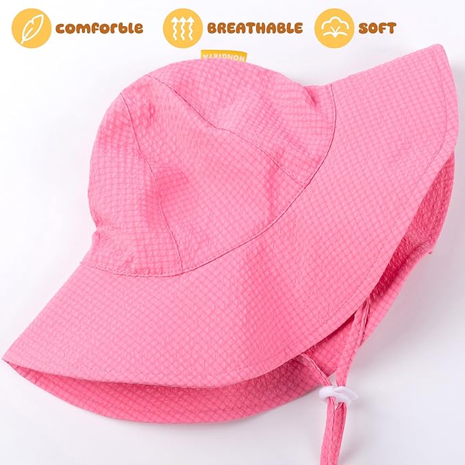 HONGTEYA Baby Sun Hat Toddler Girl Beach Hat Adjustable Outdoor Summer Hat UPF - Image 5