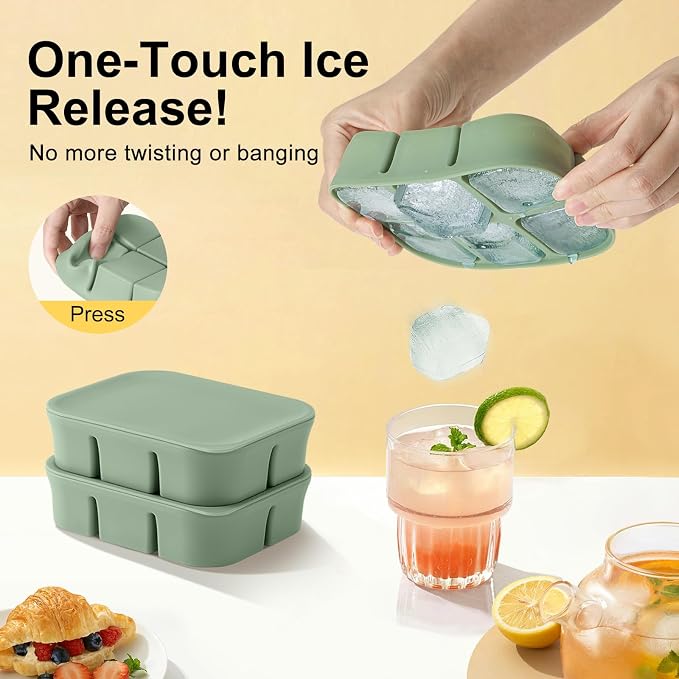 Ice Cube Tray 2 Pack – Stackable Large Silicone Ice Cube Freezer Molds & Easy - Image 4