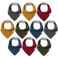 Muslin Baby Bibs for Boys Girls, 10 Pack Super Absorbent Baby Bandana Drool by EgmaoBaby