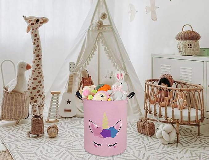 Round Laundry Hamper Storage Basket Laundry Organizer Hamper Storage Bins - Image 2
