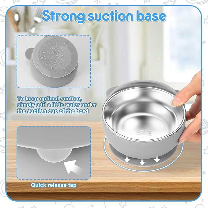 2 Pack Stainless Steel Baby Bowls - Image 6