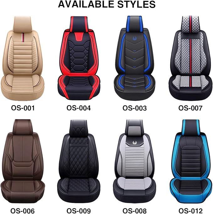 OASIS AUTO Car Seat Covers Premium Waterproof Faux Leather Cushion Universal - Image 9