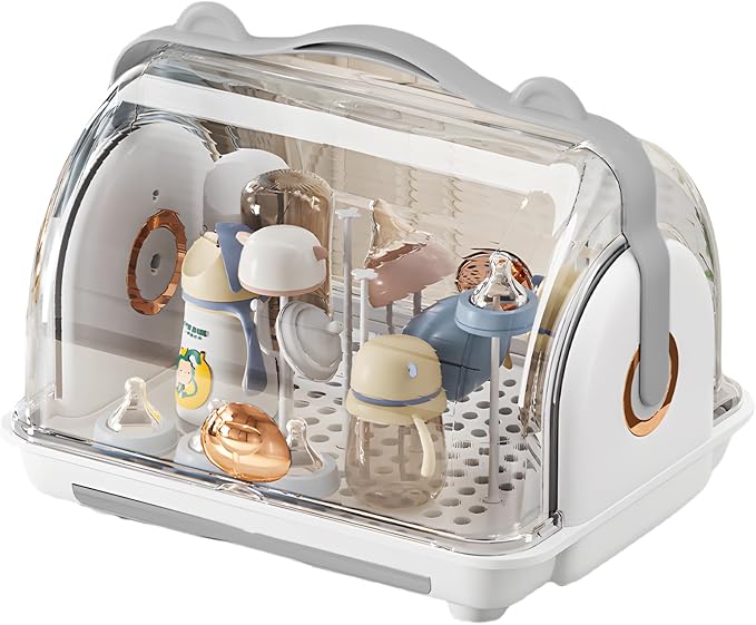 Baby Bottle Drying Rack Storage, Nursing Bottle Storage Box Organizer - Image 2