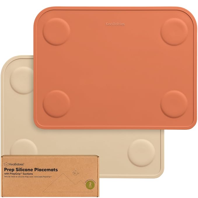 KeaBabies 2-Pack Silicone Placemats by KeaBabies
