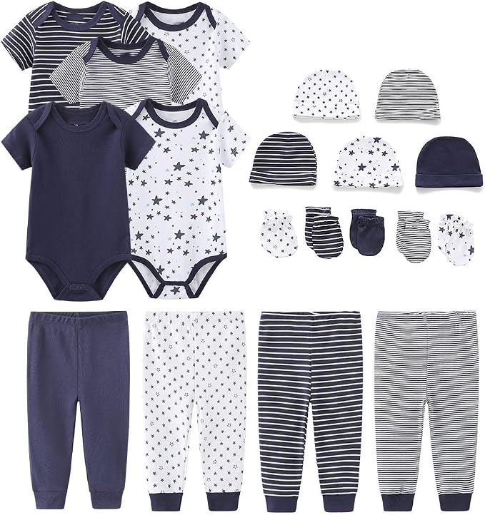 Chamie Newborn Baby Cute Design Bodysuit Short Sleeve One-Piece Baby Clothes by Chamie