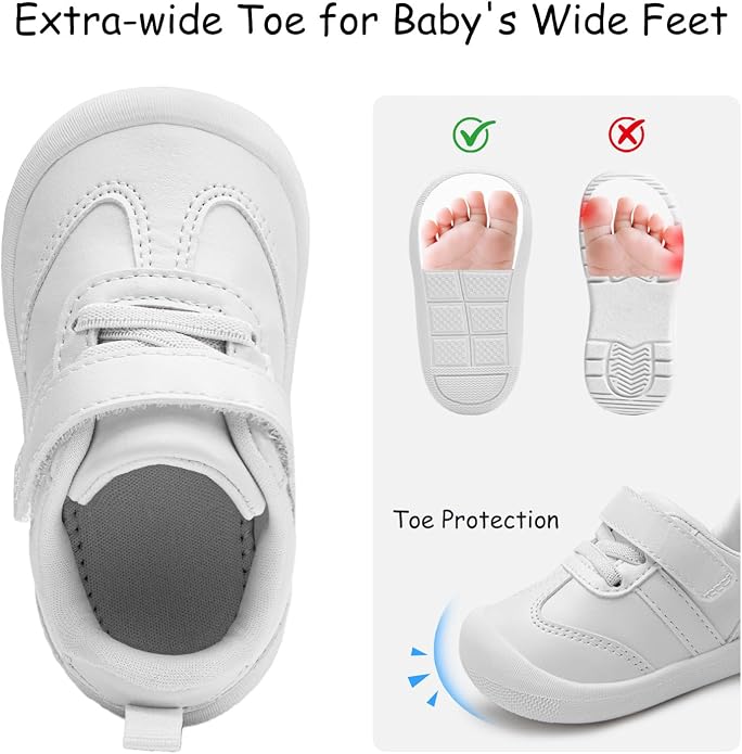 Baby Shoes Boys Girls Barefoot Wide Toe Box Zero Drop First Walkers PU Leather - Image 3