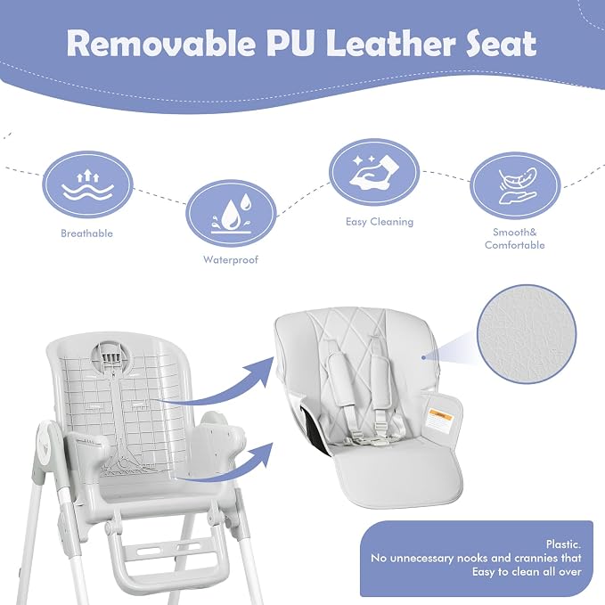 4 in 1 High Chairs for Babies and Toddlers, Convertible Foldable Baby High - Image 3
