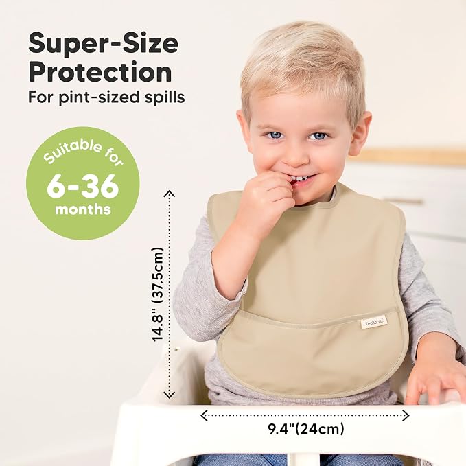 3-Pack Waterproof Baby Bibs for Eating - Image 3
