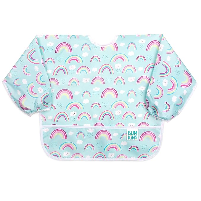 Bumkins Sleeved Bib for Girl or Boy, Baby and Toddler for 6-24 Mos, Essential by Bumkins
