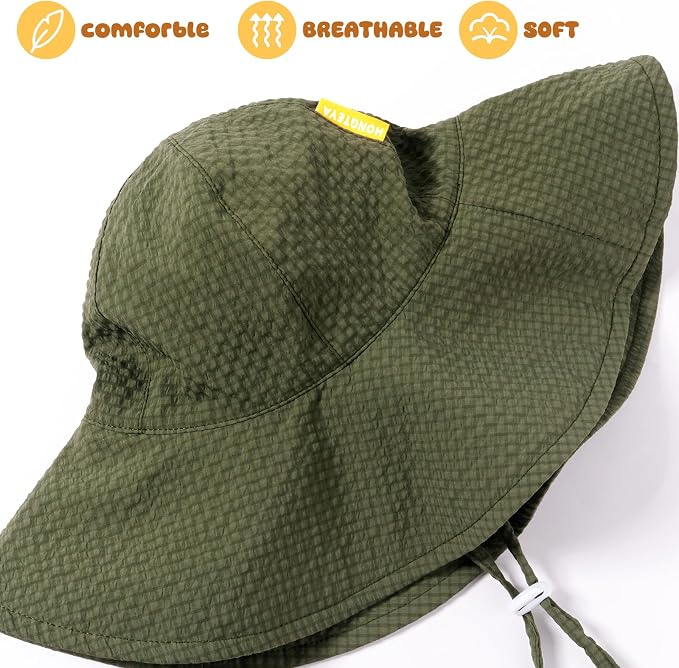 HONGTEYA Baby Sun Hat Toddler Girl Beach Hat Adjustable Outdoor Summer Hat UPF - Image 5
