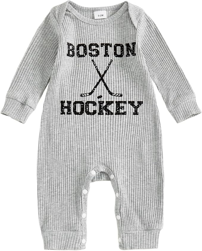 Fernvia Newborn Baby Boy Clothes Letters Print Bodysuit 3 6 9 12 18 Months Long by Fernvia