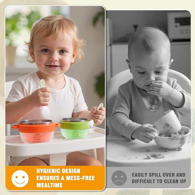 Baby Bowl with Suction, Premium Food Grade 304 Stainless Steel, Thermo-Color - Image 6