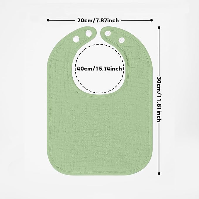 100% Cotton Muslin Baby Bibs 10-Pack Baby Drool Bibs - Image 7