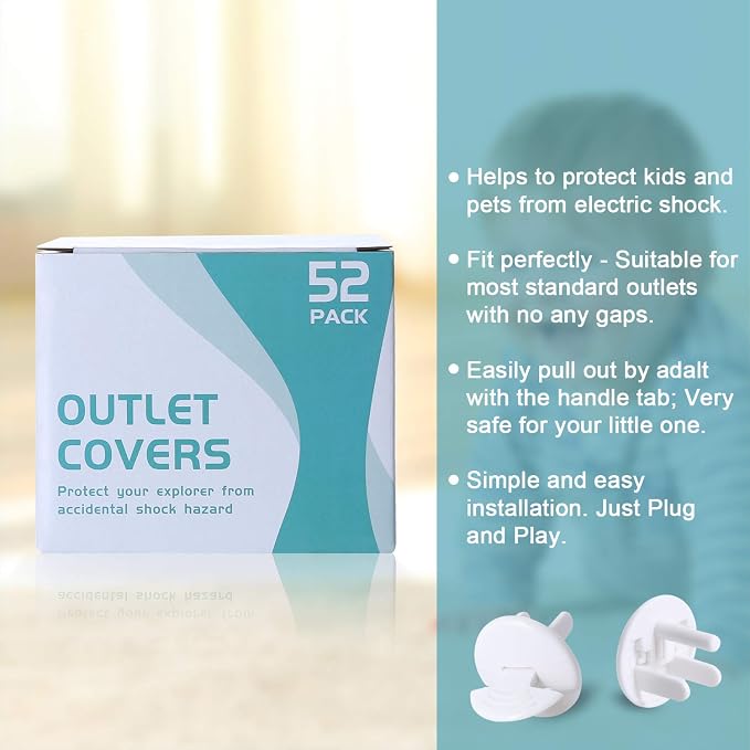 PRObebi Outlet Covers Baby Proofing 52 Pack, Plug Covers - Image 4