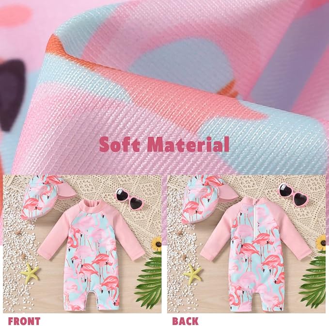 Aalizzwell Baby Girls Long Sleeve One Piece Bathing Suit - Image 5