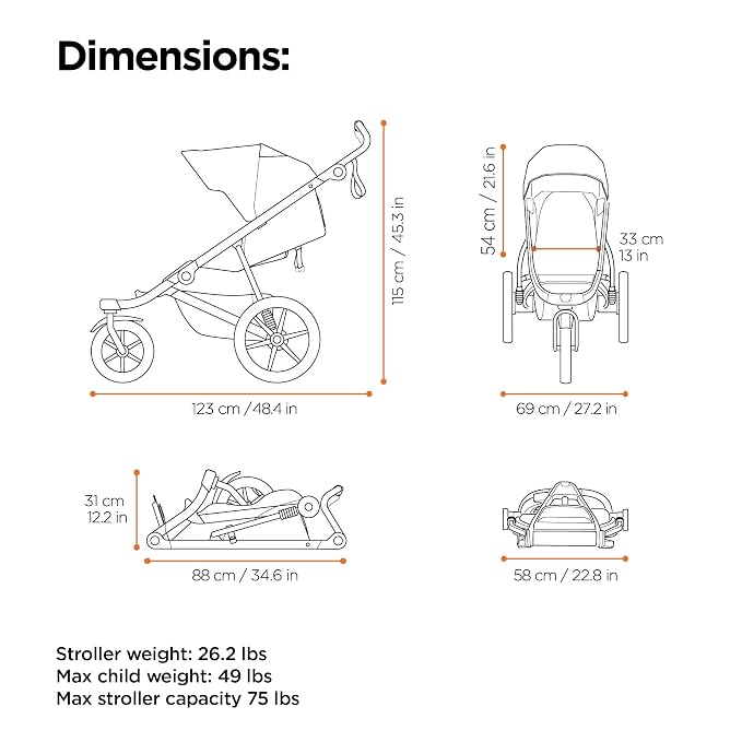 Thule Urban Glide 3 Single Child All-Terrain Stroller, Lightweight, Air-Filled - Image 7