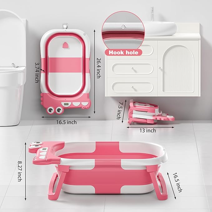 Collapsible Baby Bathtub for Newborn, Foldable Baby Bath Tub - Image 4