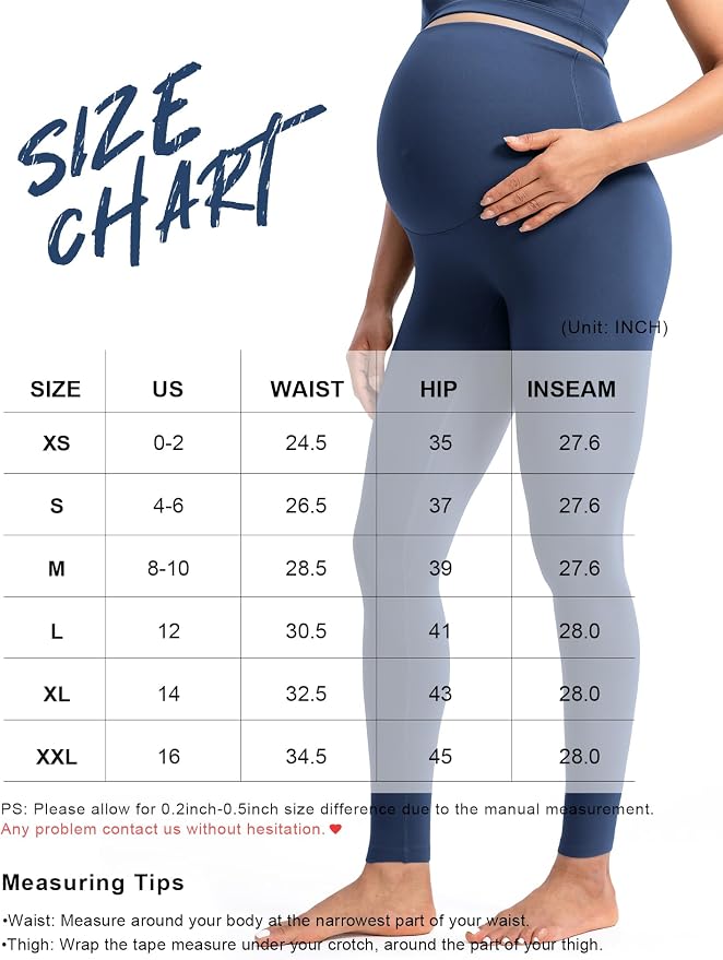 POSHDIVAH Women's Creamluxe Maternity Leggings 25"/28" Over The Belly Pregnancy - Image 2