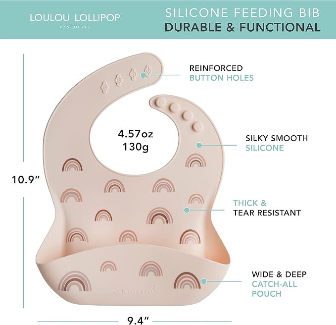 Loulou Lollipop Soft, Waterproof Silicone Feeding Bib - Image 2