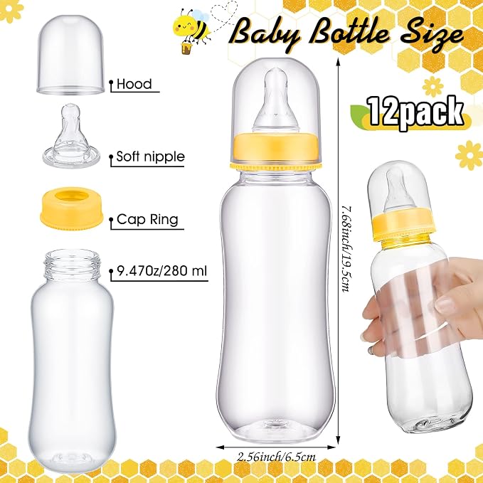 TrelaCo Cool Baby Shower Games Wooden Bottle Chug Sign Bee Theme Gift Sets and - Image 4
