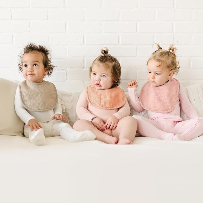Konssy 6-Pack Muslin Baby Bibs for Boys & Girls, Soft Cotton Absorbent Bandana - Image 2