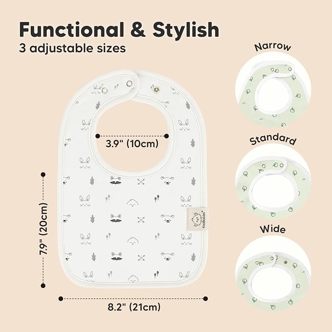KeaBabies 8-Pack Organic Baby Bibs - Image 2