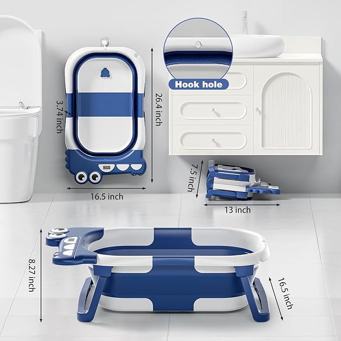 Collapsible Baby Bathtub for Newborn, Foldable Baby Bath Tub - Image 5