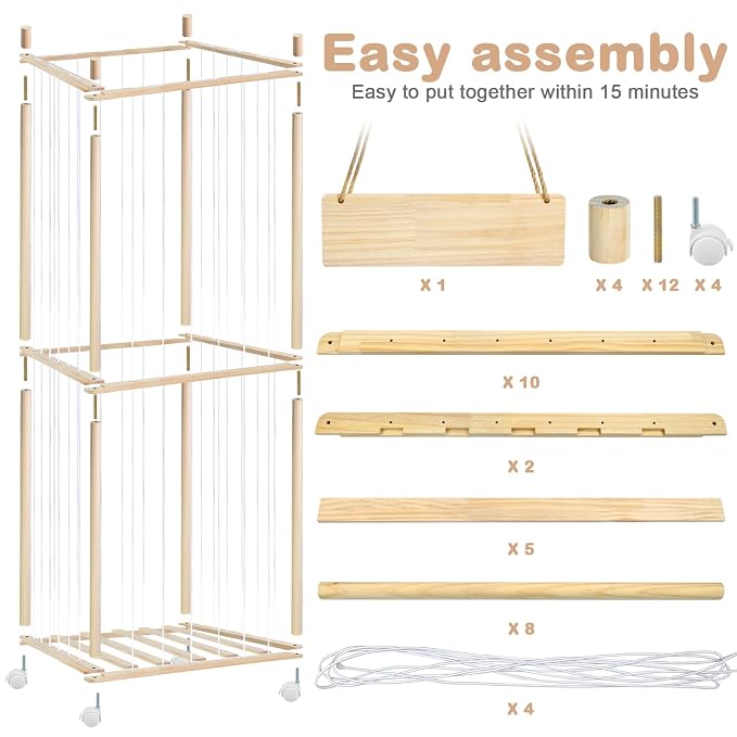 Stuffed Animal Zoo Storage Cage Wooden, Space Save Toy Organizer, Extra Large - Image 6