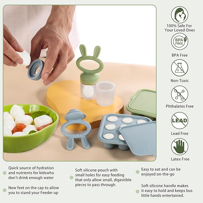 WAJIAYON Baby Food Freezer Tray, Silicone Nibble Freezer Tray, Baby Fruit Food - Image 4